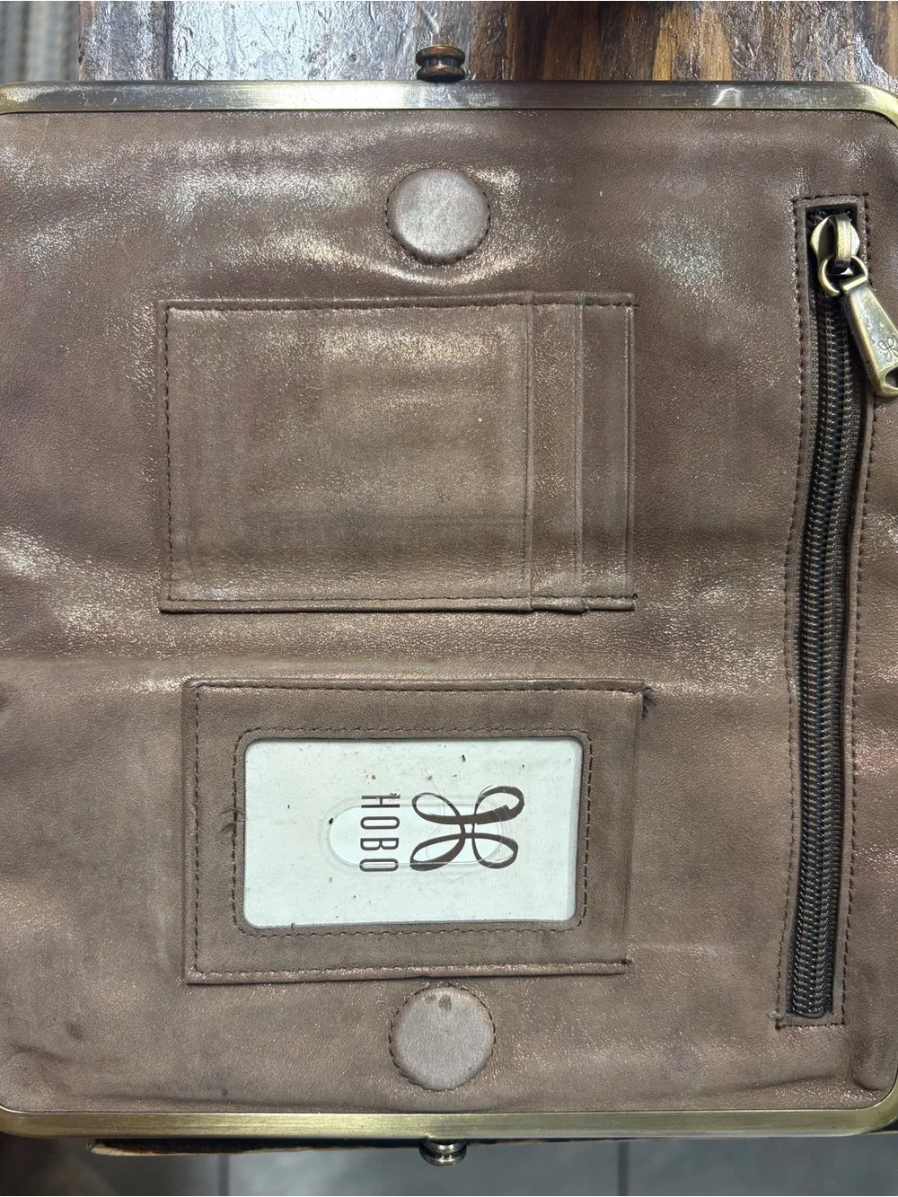HOBO brand brown shoulder bag and wallet